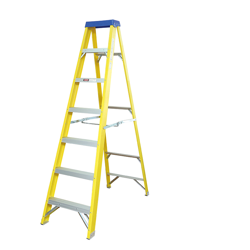 300mm Step Rise   Fiberglass Step Ladder 3-10 Tread EN 131