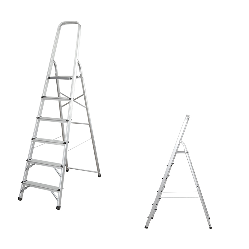 LJ203D-208D  3-8 Steps Ladder Folding Aluminium Ladders with Safety Non-Slip Step
