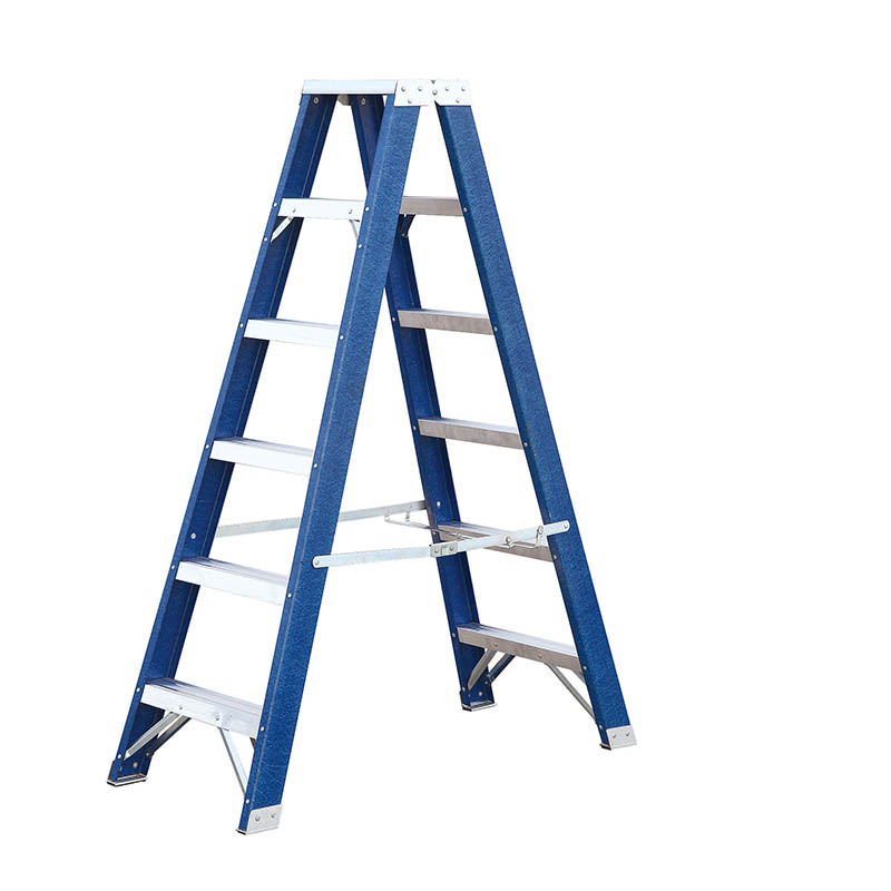 Double side  300mm  Step Rise Fiberglass Step Ladder 3-13 Tread