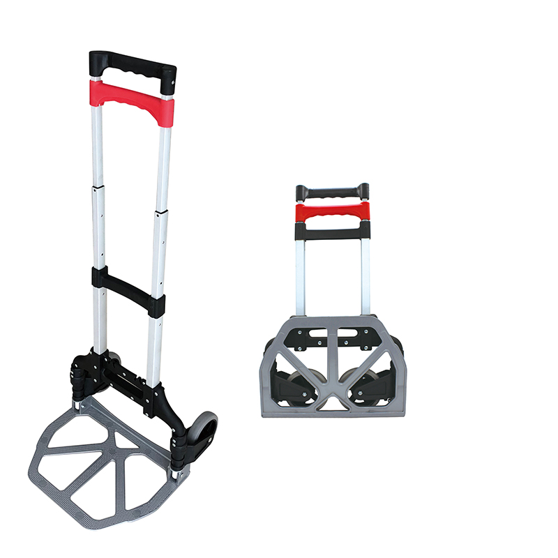 HT-8028 Aluminum Luggage Cart with Adjustable Handle and Rubber Wheels with 70kgs load capacity