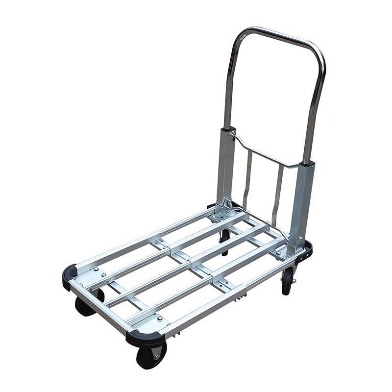 HT-2040 Foldable Push Cart Aluminum Alloy Platform Cart with 4-Wheel,  150KGS load Capacity
