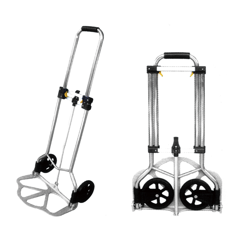 HT-2022MGS  Aluminum Luggage Cart with Adjustable Handle and Rubber Wheels with 45kgs load capacity